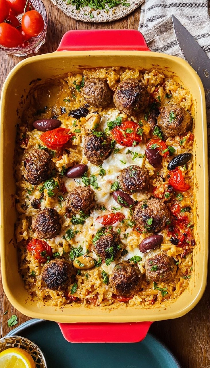 Mediterranean Meatball Casserole