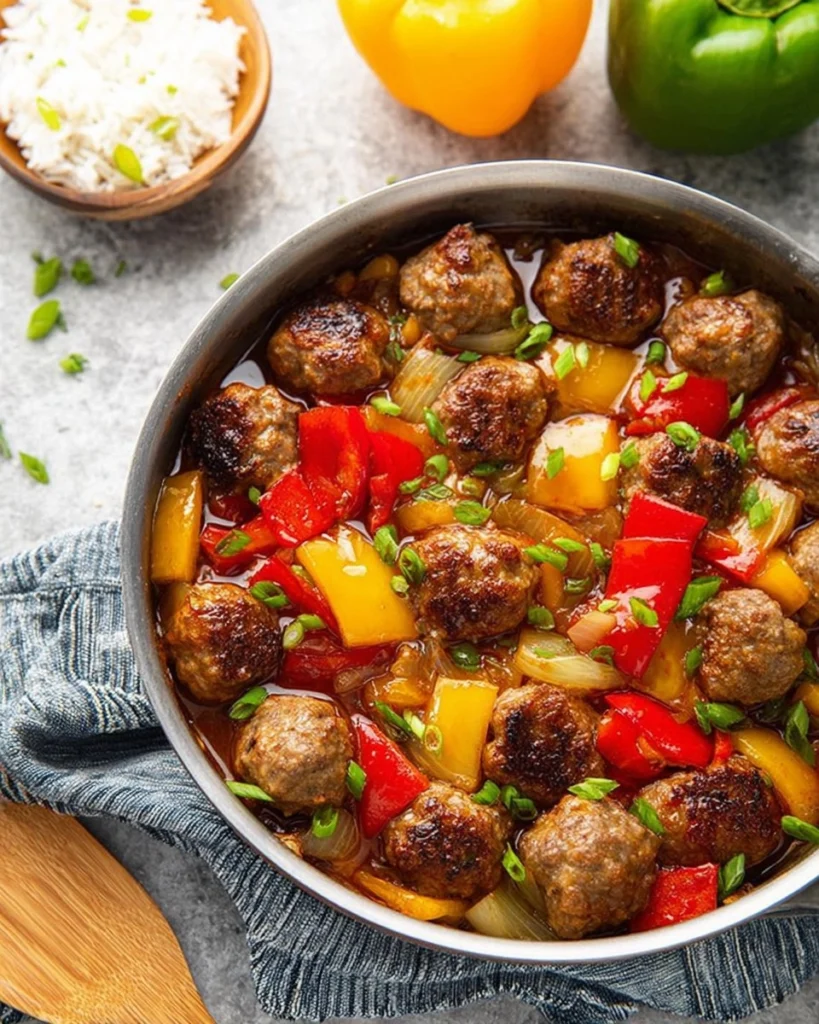 Sweet-and-Sour-Meatballs-and-Peppers-Recipe