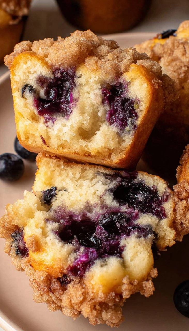 Blueberry Yogurt Muffins With Crumble Topping 7 Blueberry Yogurt Muffins With Crumble Topping