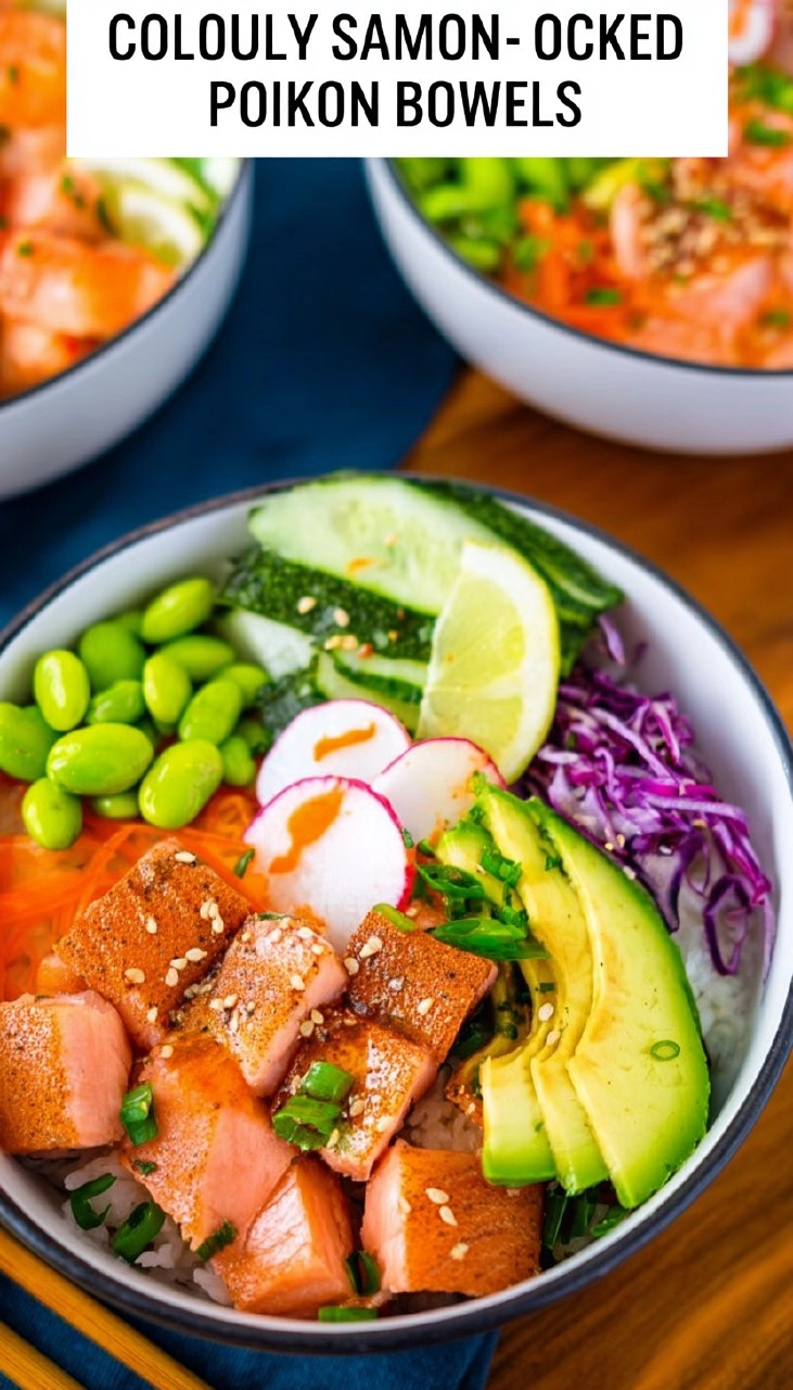Cooked Salmon Poke Bowls With Avocado And Spicy Mayo 7 Cooked Salmon Poke Bowls With Avocado And Spicy Mayo