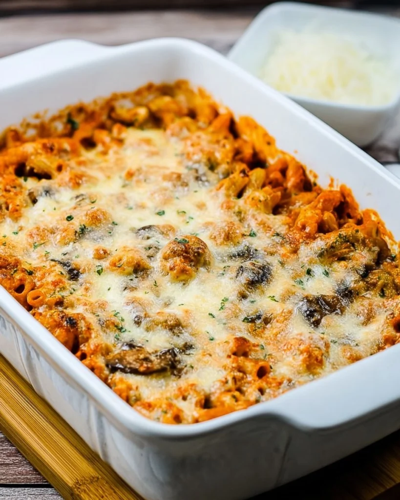 Cottage-Cheese-Pasta-Bake-with-Mushrooms-Recipe