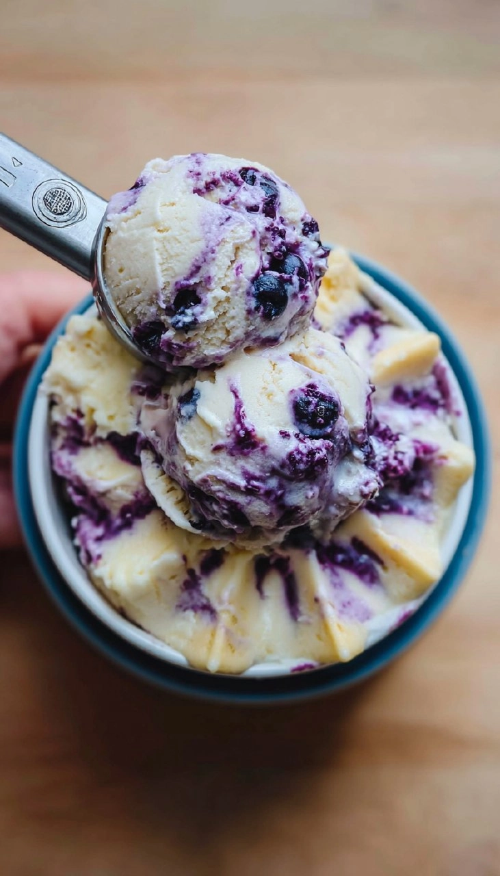 Lemon Blueberry Cheesecake Ice Cream 7 Lemon Blueberry Cheesecake Ice Cream