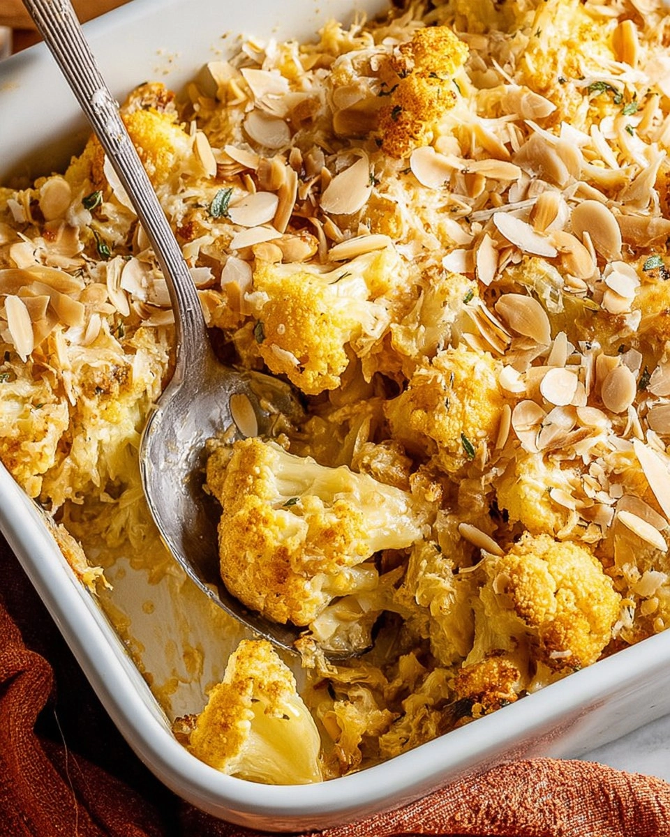 Garlic Parmesan Cauliflower Casserole