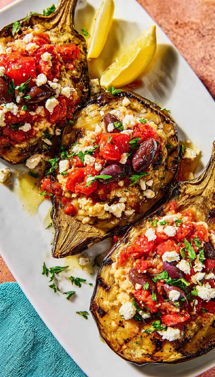 Greek Charred Eggplant With Tomato And Feta 7 Greek Charred Eggplant With Tomato And Feta