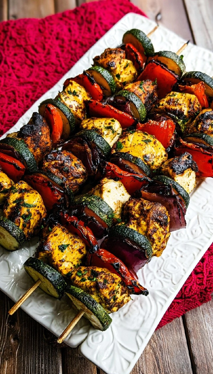 Grilled Chicken Kabobs With Vegetables