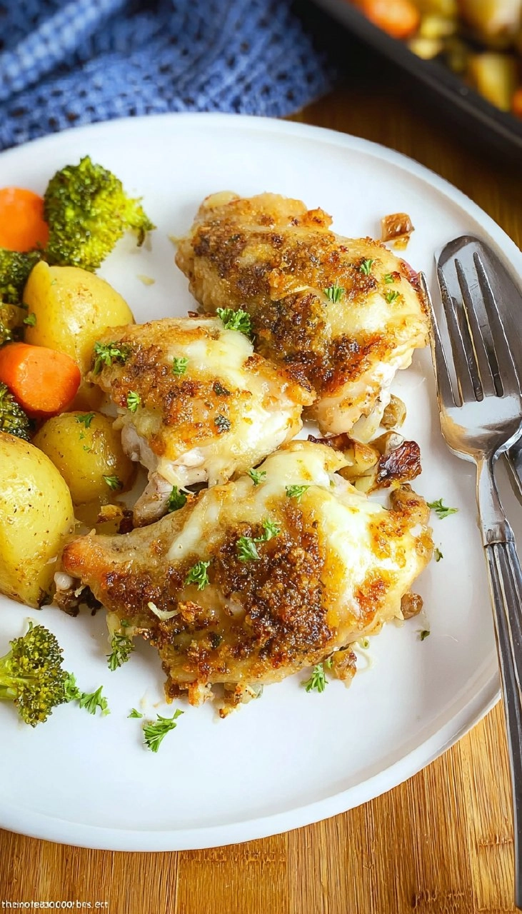 Sheet Pan Garlic Parmesan Chicken Thighs
